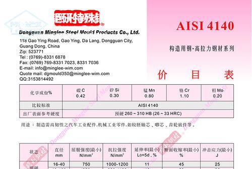 4140钢板的力学性能